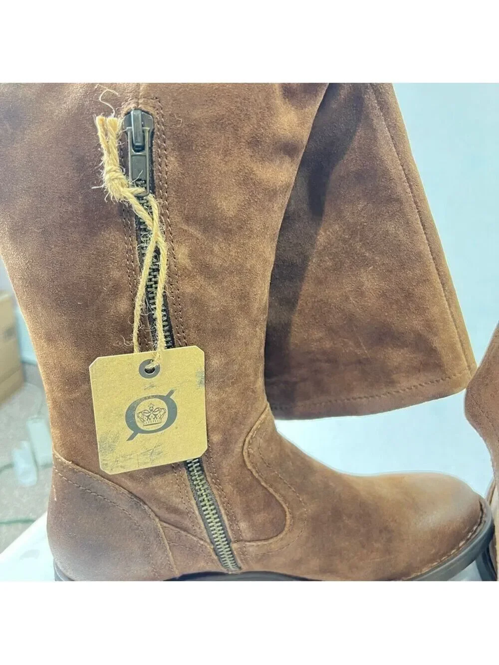 Born Womens Britton Over the Knee Brown Boot Leather Size 6.5M Riding Boots